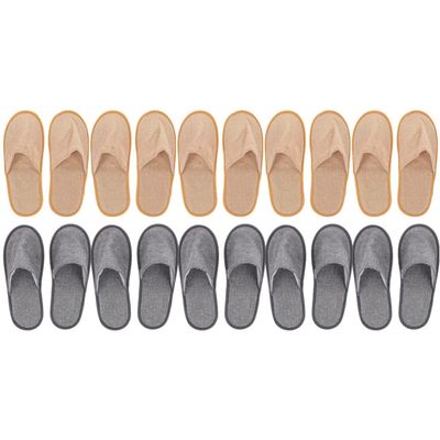 VICASKY 10pairs Portable Folding Slippers for Men and Women Reusable Guest Footwear for Home Travel and Business Trips Includes Each of Jute