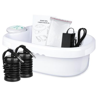 LeCuag Ionic Foot Bath Detox Machine, Ion Foot Spa Detox Machine for Home Use, Ionic Foot Cleanse System with 100 Foot Bath Liners, 2 Ion Arrays