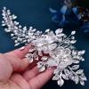 ULAPAN Bridal Hair Combs Crystal Wedding Headbands Head Pieces Rhinestones Hair Accessories for Brides Bridesmaid Womens (silver comb) view 4