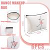 Gerrii 6 Pcs Dance Christmas Makeup Bag Gift Dancer Cosmetic Bags Ballet Recitals Dancer Team Ballet Gifts Toiletry Zipper Pouch Portable Ballerina Travel Case for Women Ladies Dance Lover(Minimalist) view 2