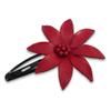 AeraVida Handmade Red Lily Genuine Leather Hair Pinch Clip | Elegant Floral Hair Accessory for Women | Unique Leather Lily Hair Clip view 1
