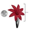 AeraVida Handmade Red Lily Genuine Leather Hair Pinch Clip | Elegant Floral Hair Accessory for Women | Unique Leather Lily Hair Clip view 2