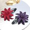 AeraVida Handmade Red Lily Genuine Leather Hair Pinch Clip | Elegant Floral Hair Accessory for Women | Unique Leather Lily Hair Clip view 3