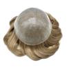 Poly Skin Toupee for Men - Injection PU Hair Men Toupee Hairpieces (8"x10" - 110% Light to Medium Density, 2010# 20# Light Ash Blond + 10% Grey) view 4