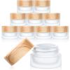 Geiserailie 10 Pieces Glass Cosmetic Containers Empty Sample Jars with Leak Proof Lids Makeup Sample Containers for Lotion Cream Cosmetic (30 Gram) view 1