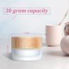 Geiserailie 10 Pieces Glass Cosmetic Containers Empty Sample Jars with Leak Proof Lids Makeup Sample Containers for Lotion Cream Cosmetic (30 Gram) view 2