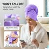YFONG X-Large Hair Towel Wrap for Women, Super Absorbent Microfiber Hair Towel for Curly Hair, Fast Drying Hair Turbans with Elastic,Hair Drying Towel Wrap for Hair Care 30" X 40" (Purple) view 4