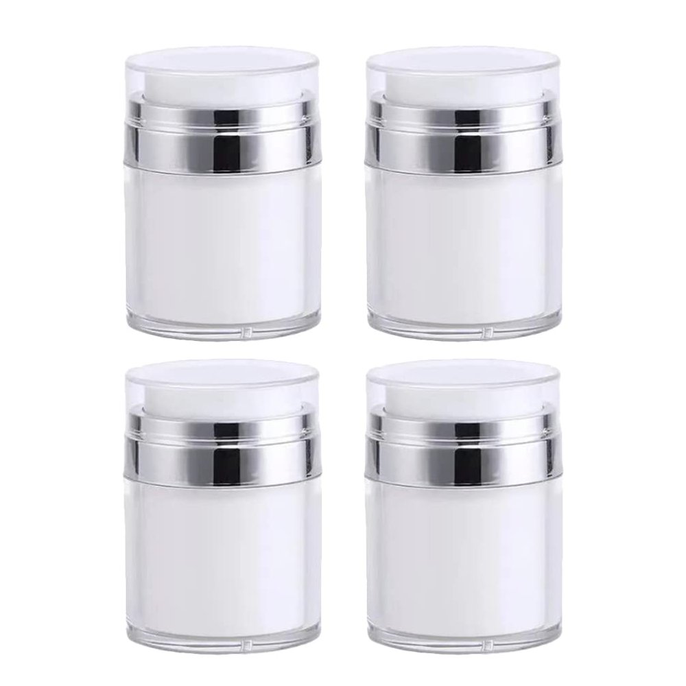 Beaupretty Glass Containers Cream Jar Vacuum Bottle 30ml Airless Pump Jars Sets Empty Refillable Travel Containers For Lotion Cream 4pcs Terrarium