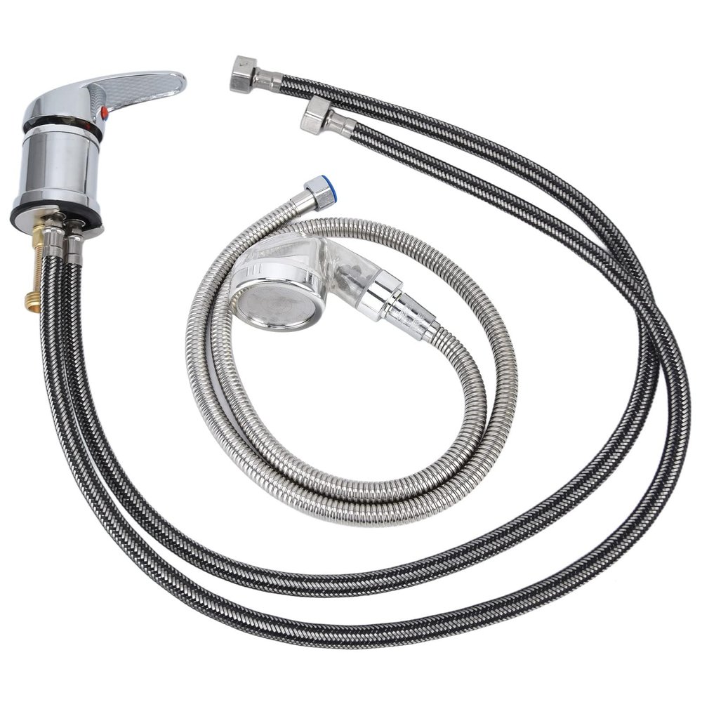Shampoo Bed Faucet Sprayer Set, Shampoo Bed Faucet Sprayer Switch Set Zinc Alloy Plating for Beauty Salon Barbershop SPA