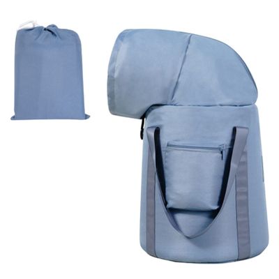TTiiLoe Collapsible Foot Basin with Handles, Zipper Portable Foot Soak Tub, Large Capacity Home Pedicure Foot Spa Bucket for Travel, Camping Washing (Color : Blue, Size : 72x32cm)