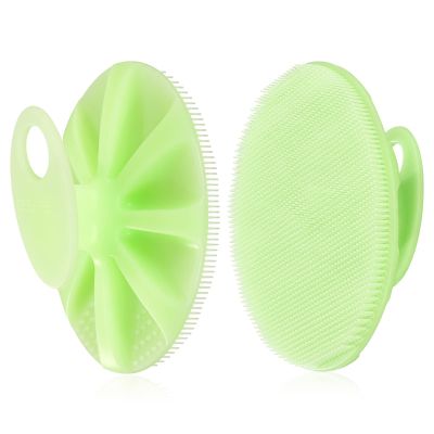 INNERNEED Food-Grade Soft Silicone Body Cleansing Brush Shower Scrubber, Gentle Exfoliating and Massage for All Kinds of Skin (Green)
