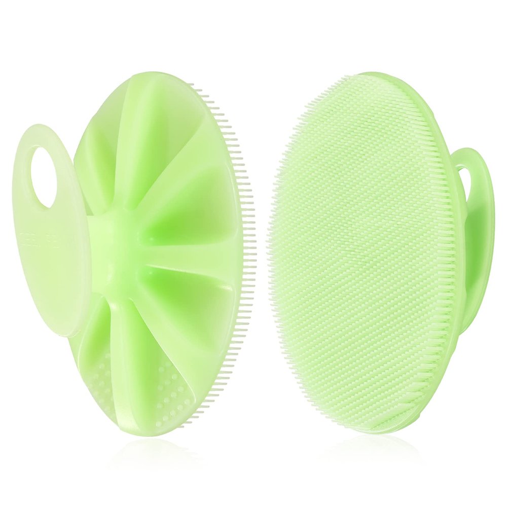 INNERNEED Food-Grade Soft Silicone Body Cleansing Brush Shower Scrubber, Gentle Exfoliating and Massage for All Kinds of Skin (Green)