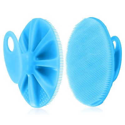 INNERNEED Food-Grade Soft Silicone Body Cleansing Brush Shower Scrubber, Gentle Exfoliating and Massage for All Kinds of Skin (Blue)