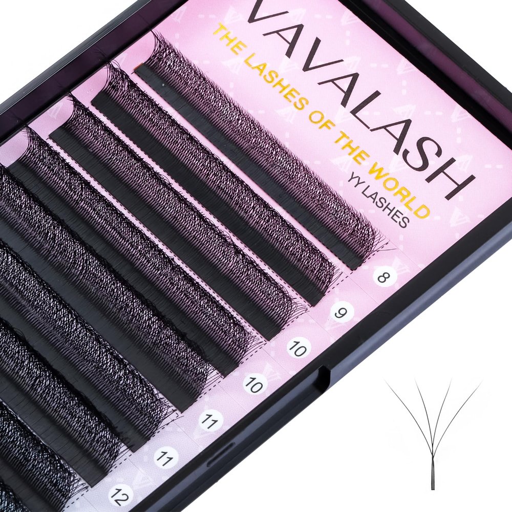 VAVALASH W-shaped Eyelash Extension 4D Premade Fans 0.07 D Curl Volume Lash Extensions Easy Fanning Lashes Matte Black Volume Premade W Lashes(W Shaped-4D-0.07-D-9mm
