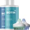 Biotin Shampoo and Conditioner with Scrubbers - Hair Shampoo Brush and Scalp Exfoliators with Volumizing Shampoo and Conditioner Set made with Rosemary Essential Oil and Biotin for Thinning Hair 16oz view 1
