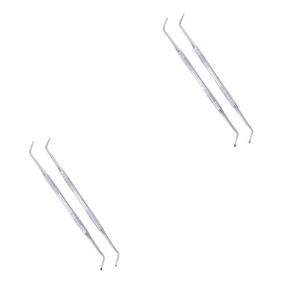 Tools Pusher Tool 4 pcs Spoon Grade Cuticle Lifter Steel Double-side and for Ingrown File Tool Pusher Double Side Stainless Toenail Professional Remover Cleaner Pedicure Nail