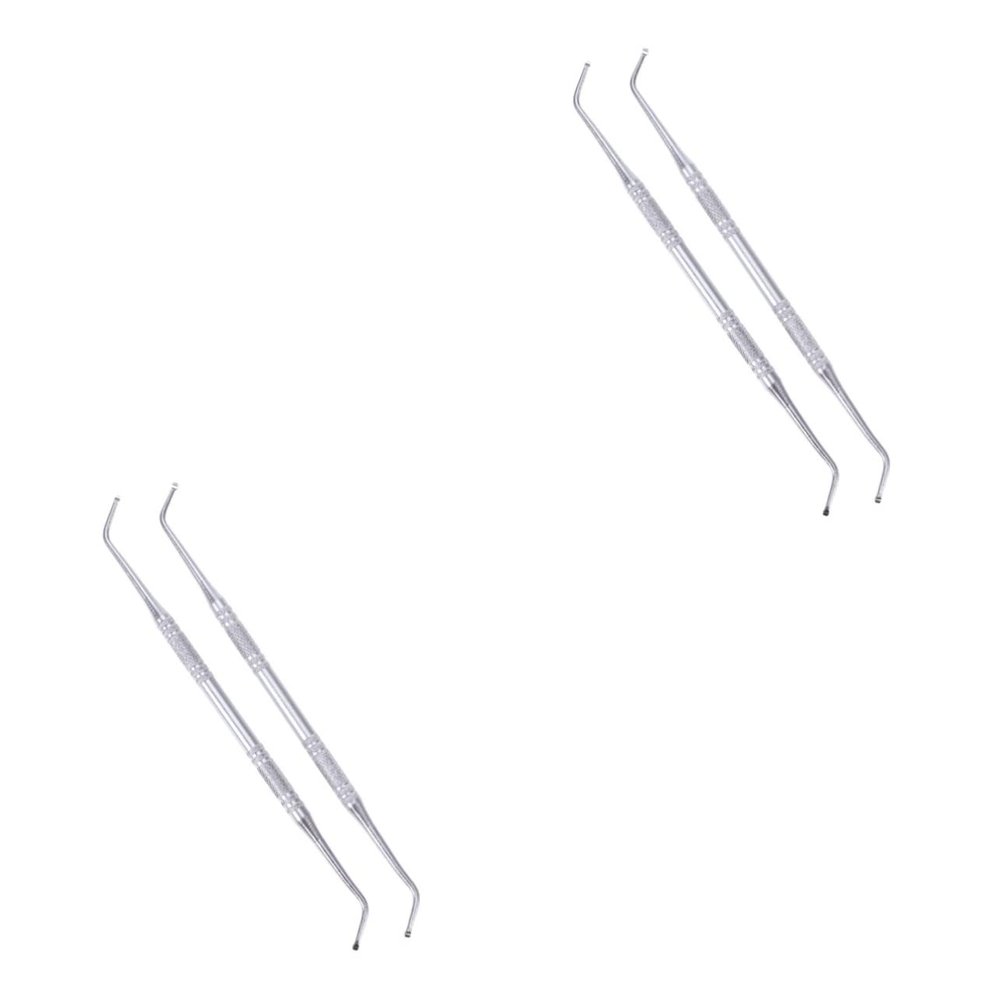 Tools Pusher Tool 4 pcs Spoon Grade Cuticle Lifter Steel Double-side and for Ingrown File Tool Pusher Double Side Stainless Toenail Professional Remover Cleaner Pedicure Nail