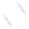 Tools Pusher Tool 4 pcs Spoon Grade Cuticle Lifter Steel Double-side and for Ingrown File Tool Pusher Double Side Stainless Toenail Professional Remover Cleaner Pedicure Nail view 1