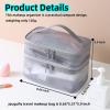 Jaugufiy Double Layer Toiletry Bag for Men and WomenBathroom Shower Bag Lightweight Dopp kit Shaving BagTravel Organizer for Accessories, Shampoo, Full Sized Container, Toiletries (Grey) view 2