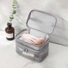 Jaugufiy Double Layer Toiletry Bag for Men and WomenBathroom Shower Bag Lightweight Dopp kit Shaving BagTravel Organizer for Accessories, Shampoo, Full Sized Container, Toiletries (Grey) view 3