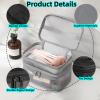 Jaugufiy Double Layer Toiletry Bag for Men and WomenBathroom Shower Bag Lightweight Dopp kit Shaving BagTravel Organizer for Accessories, Shampoo, Full Sized Container, Toiletries (Grey) view 4