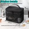 Jaugufiy Double Layer Toiletry Bag for Men and WomenBathroom Shower Bag Lightweight Dopp kit Shaving BagTravel Organizer for Accessories, Shampoo, Full Sized Container, Toiletries (Black) view 2