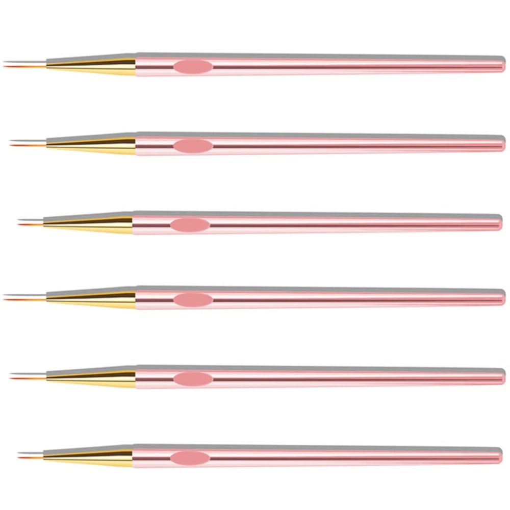 Luxshiny 6pcs Nail Art Pens Portable Manicure Brush for Nail Design Comfortable Grip for and Decoration