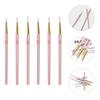 Luxshiny 6pcs Nail Art Pens Portable Manicure Brush for Nail Design Comfortable Grip for and Decoration view 4