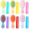 Nuanchu 12 Pcs Mini Wet Hair Brush and Comb Set Travel Brush Small Plastic Detangler Comb for Kids Toddler Baby Wet Curly Hair(Light Color) view 1