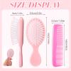 Nuanchu 12 Pcs Mini Wet Hair Brush and Comb Set Travel Brush Small Plastic Detangler Comb for Kids Toddler Baby Wet Curly Hair(Light Color) view 2