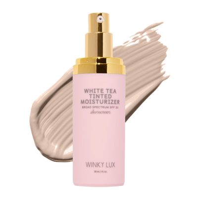 Winky Lux White Tea Tinted Moisturizer SPF 30 Buildable Coverage with Facial SPF, Lightweight Sunscreen for Face, Naturally Radiant Finish, Long Lasting Coverage with Vitamin E, Fair