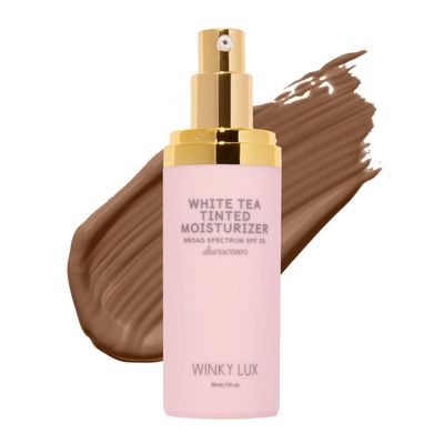 Winky Lux White Tea Tinted Moisturizer SPF 30 - Buildable Coverage with Facial SPF, Lightweight Sunscreen for Face, Naturally Radiant Finish, Long Lasting Coverage with Vitamin E, Medium Deep