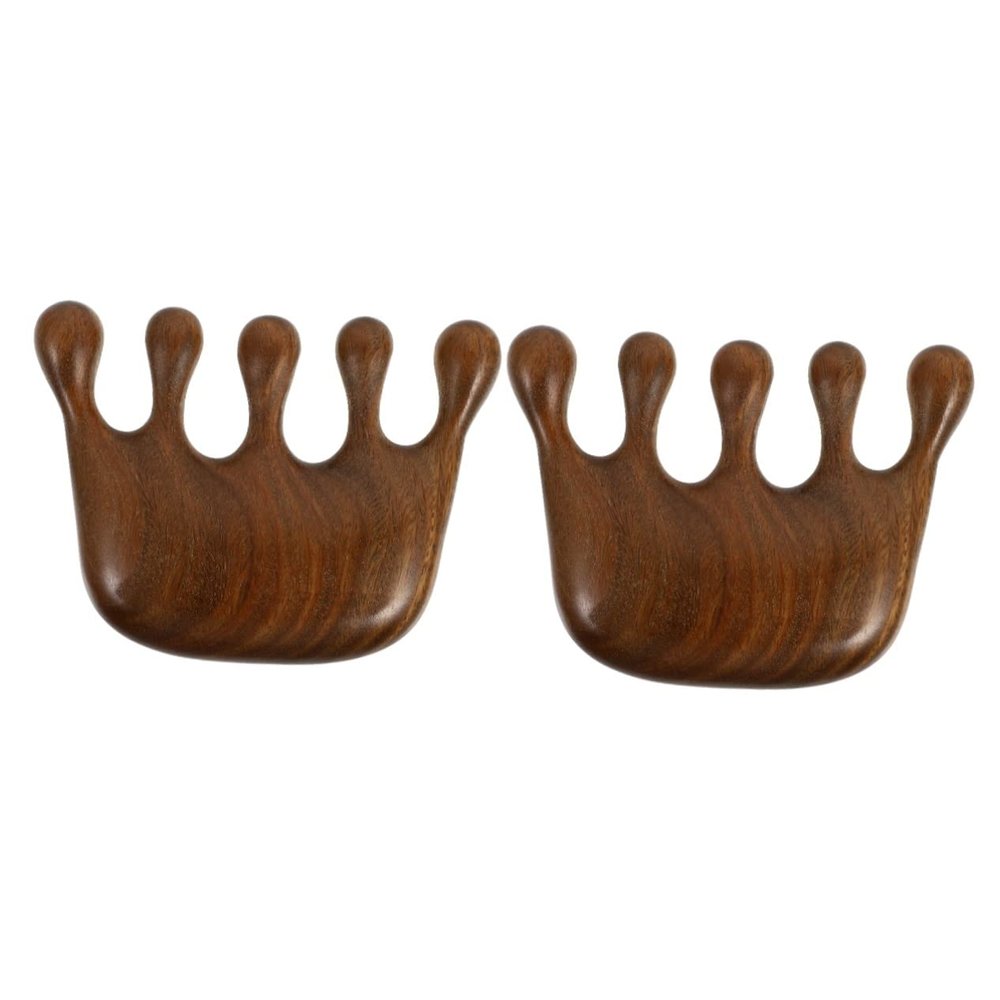 Healifty 2pcs Natural Wood Wide Tooth Comb for Scalp Massage Sandalwood Hair Comb for Gentle Hair Care and Oil Balance for