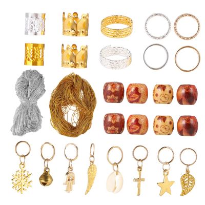 KALLORY 172pcs Dreadlocks Hair Cuffs and Creative Hollow Design Hair Accessories for Festivals and Parties Lightweight Metal Jewelry for Braids and Dreadlocks