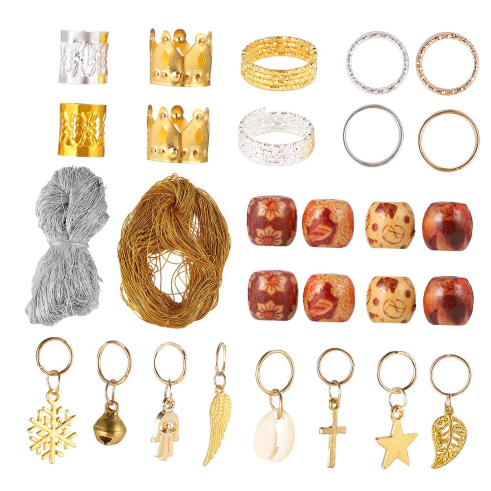 KALLORY 172pcs Dreadlocks Hair Cuffs and Creative Hollow Design Hair Accessories for Festivals and Parties Lightweight Metal Jewelry for Braids and Dreadlocks