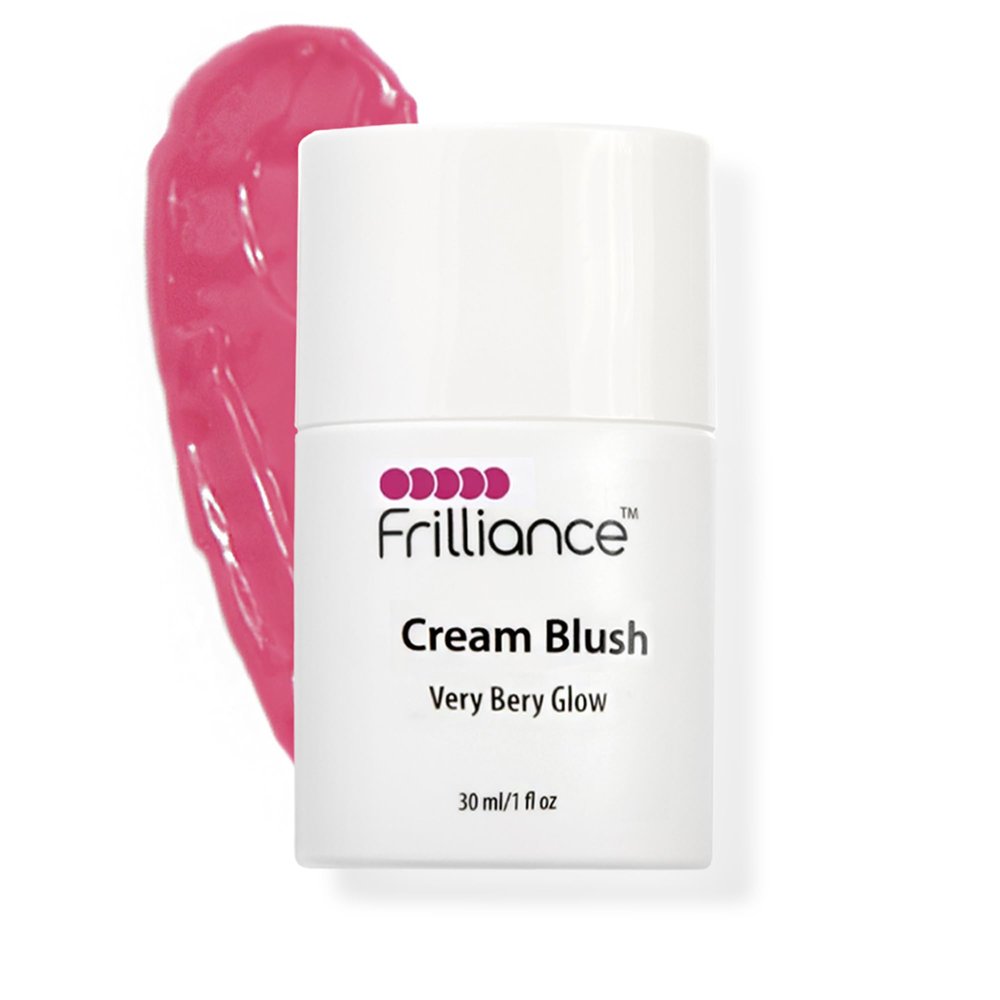 Frilliance Hydrating Cream Blush, Very Berry Glow Tint, Cruelty Free Hypoallergenic for Teens of All Skin Types, 30 ml / 1 fl oz
