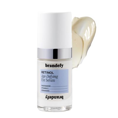 Brandefy Retinol + Niacinamide Anti-Aging Eye Serum - Under Eye Cream for Dark Circles and Wrinkles - Peptide, Caffeine, Vitamin C E Cream - Made in The USA (O.5 Oz)