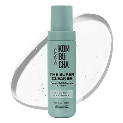 Avatara - Kombucha The Super Cleanse Face Wash, Natural Skin-Balancing Facial Cleanser, Face Cleanser with Hyaluronic Acid and Chicory Root, Skincare for Boys, Girls & Teens 4.05 fl. Oz.