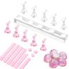 Makartt Nail Stand for Nail Tips with Gel Top Coat Base Coat Kit Bundle, Soak off UV LED Gel Base and Top Coat, Nail Stand for Press On Nails Display Practice Art Painting Magnetic Fake Nail Holder view 2