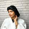 DOMPEL Satin Hair Cap for Curly, Voluminous, or Straight Hair | Prevents Frizz, Dryness, Knots and Hair Breakage | Model 392 Black (2 PCS) view 2
