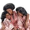 DOMPEL Satin Hair Cap for Curly, Voluminous, or Straight Hair | Prevents Frizz, Dryness, Knots and Hair Breakage | Model 392 Black (2 PCS) view 4