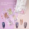 6pcs Nail Art Seashells Set, Colorful Glitter Seashell Irregular Fragments Nail Design Kit for DIY Nail Salon view 4