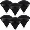 6 Pieces Powder Puff, Triangle Soft Makeup Powder Puff, Face Makeup Sponge Puff Velour Makeup Puff Pure Cotton Powder Puff for Loose Mineral Powder Cosmetic Body Contouring Tools (Black) view 1