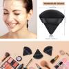 6 Pieces Powder Puff, Triangle Soft Makeup Powder Puff, Face Makeup Sponge Puff Velour Makeup Puff Pure Cotton Powder Puff for Loose Mineral Powder Cosmetic Body Contouring Tools (Black) view 2
