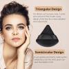 6 Pieces Powder Puff, Triangle Soft Makeup Powder Puff, Face Makeup Sponge Puff Velour Makeup Puff Pure Cotton Powder Puff for Loose Mineral Powder Cosmetic Body Contouring Tools (Black) view 3