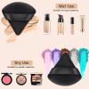 6 Pieces Powder Puff, Triangle Soft Makeup Powder Puff, Face Makeup Sponge Puff Velour Makeup Puff Pure Cotton Powder Puff for Loose Mineral Powder Cosmetic Body Contouring Tools (Black) view 4