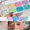 8 Color Face Cheek Highlighter Makeup Palette Shimmer Glitter Iridescent Multichrome Holographic Eyeshadow Palette Purple Rainbow Glitter Highlighter Makeup Highlight and Contour Chrome Eye Make up view 2