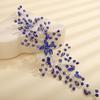 Teyglen Blue Rhinestone Headpiece Flower Wedding Hair Comb Headband Bridal Crystal Hair Pieces Hair Accessories Shiny Crystal Hair Side Comb for Women Bride Girls (Blue) view 2