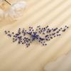 Teyglen Blue Rhinestone Headpiece Flower Wedding Hair Comb Headband Bridal Crystal Hair Pieces Hair Accessories Shiny Crystal Hair Side Comb for Women Bride Girls (Blue) view 3
