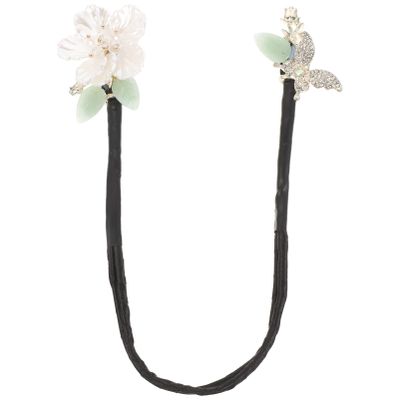 Lurrose Fashion Rhinestone Hair Bun Maker Elegant Butterfly Knot Hair Accessory for Effortless Updos Lightweight Tool for Daily Styles Events and Travel